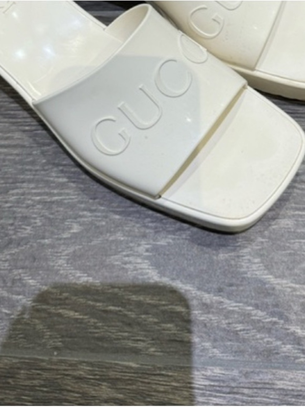 Gucci Cream Logo Slide Mules - Picture 3 of 5